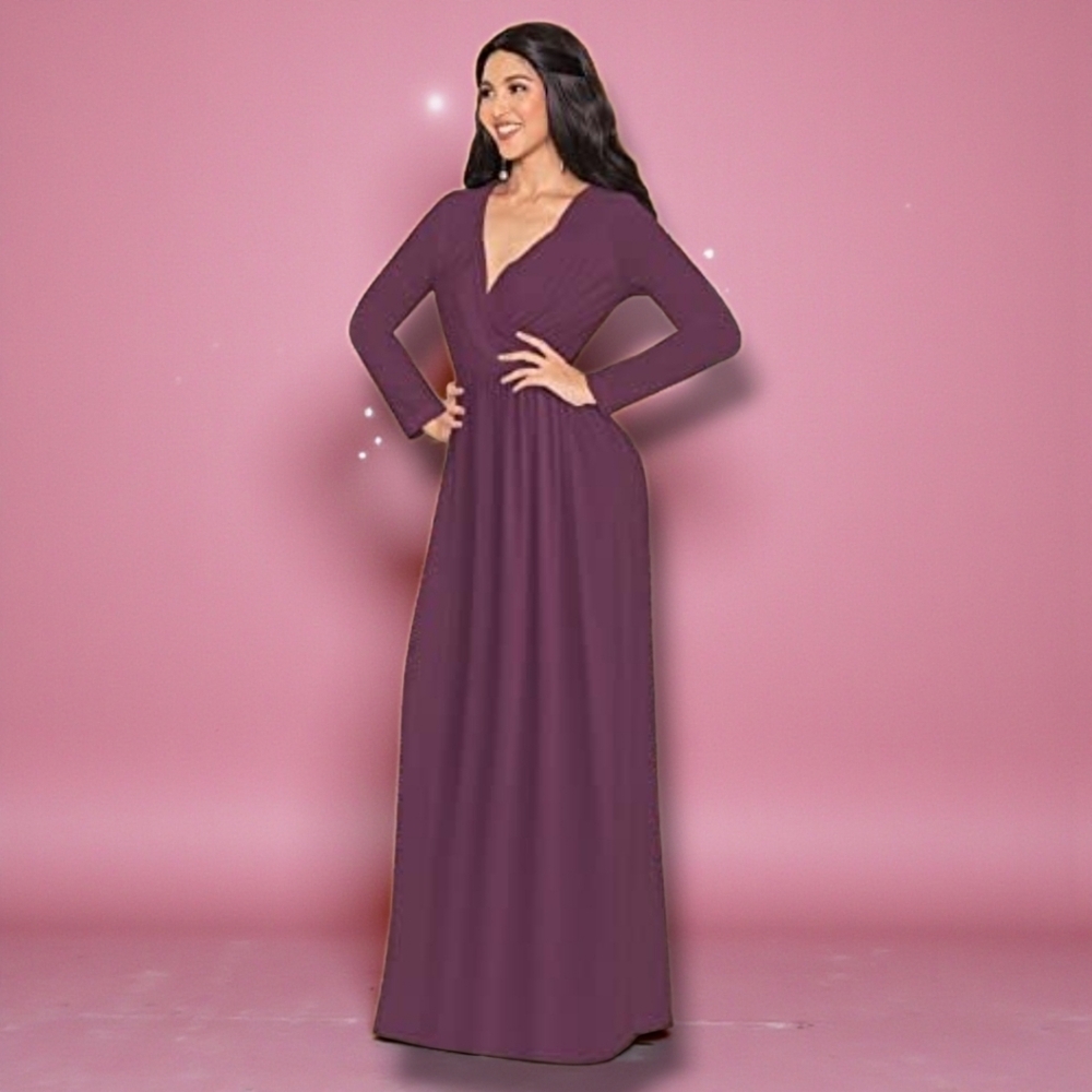 KOH KOH - 3X Plum Chic Maxi Dress - Picture 4 of 15